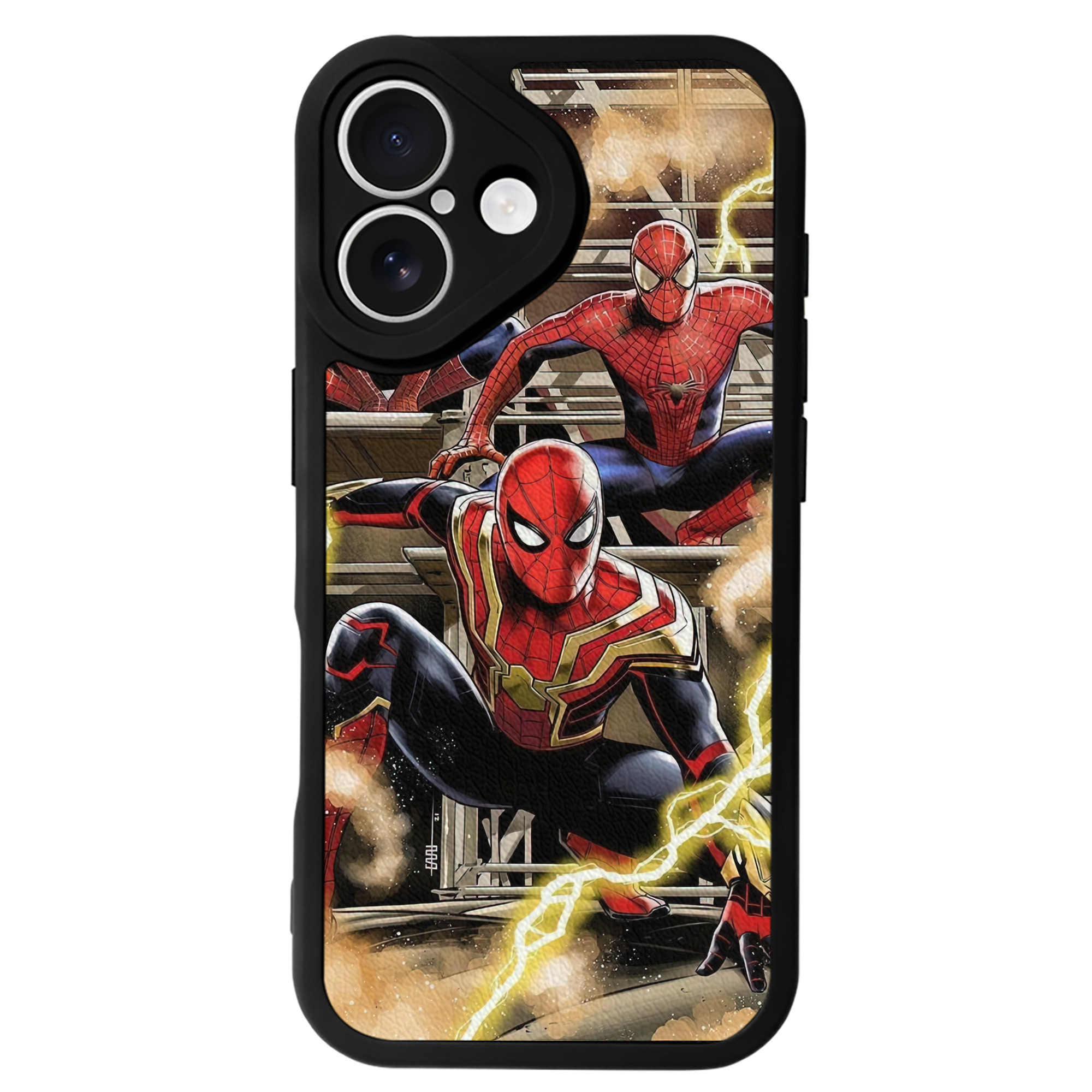 Spider Man スパイダーマン 【iPhone 16シリーズ対応】シリコンスマホケース（レザー調） 材質：シリコン